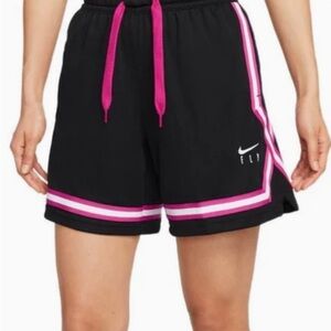 NWOT NIKE WOMENS AIR Fly Crossover Embroidered Logo Sports Shorts Black M